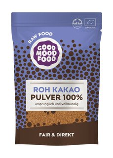 Kakao Bio Pulver reines 110 g Rohkostqualität / Kakopulver zum Backen / Nicht entölt Good Mood Food