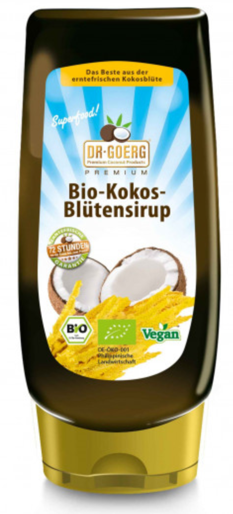 Sirup -  Kokosblütensirup Bio im Squeezer 350 g köstliches Süßungsmittel - Zuckerersatz Dr. Goerg