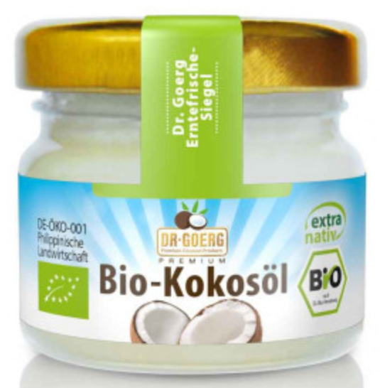 Öl-  Kokosöl Bio Rohkostqualität in Reisegröße 20 ml Glas - naturbelassen von Dr. Goerg