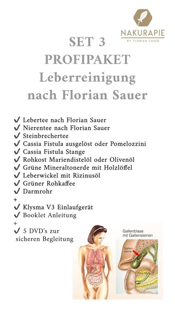 Natürliche Leberreinigung 1.0  nach Florian Sauer Premium Set 3 DVD + Booklet Profipaket