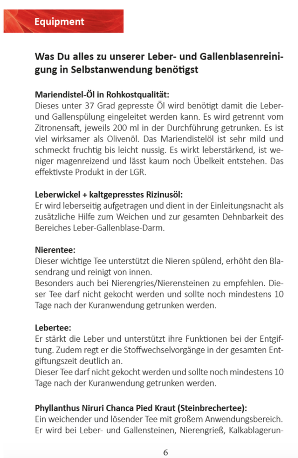 Booklet - Schriftliche Anleitung zur Leber- und Gallenblasenreinigung 1.0 nach Florian Sauer