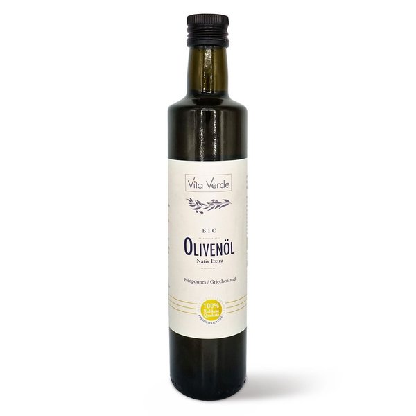Bio-Olivenöl Peloponnes von Vita Verde - Rohkostqualität unter 32 Grad Pressung