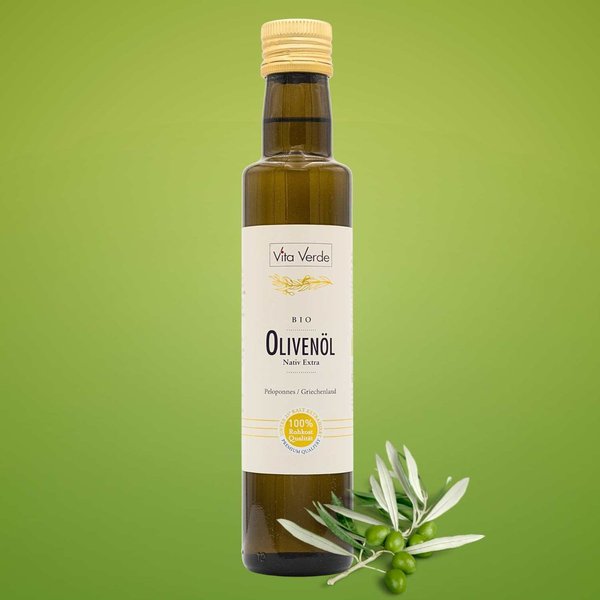 Olivenöl Peloponnes von Vita Verde - Bio Rohkostqualität unter 32 Grad Pressung