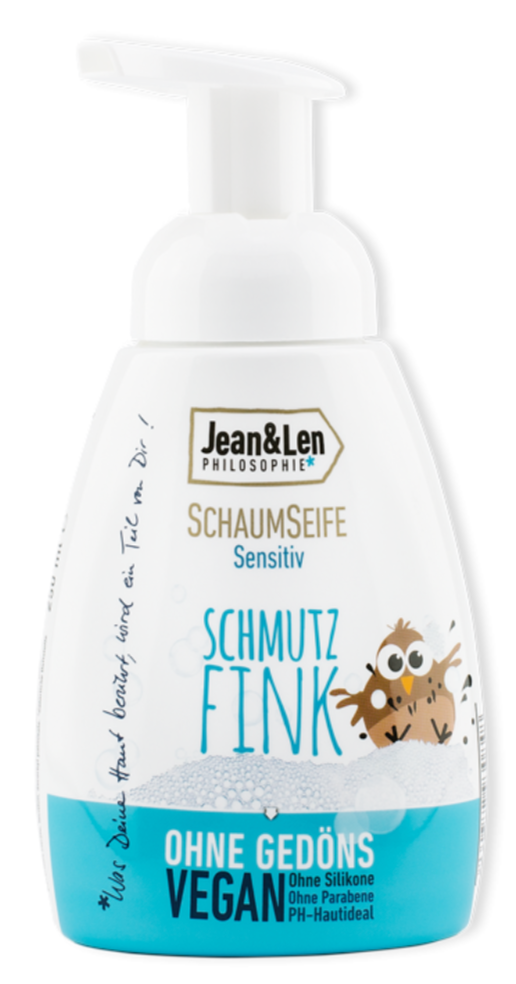 Jean & Len Schaumseife Handseife sensitiv im Spender 250 ml - Frei von Parabene und Silikon - vegan