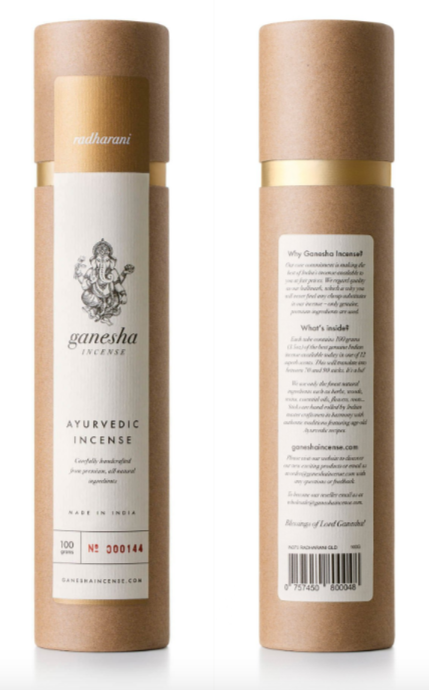 Radharani Gold Räucherstäbchen ~ Premium Ganesha Incense 100 g