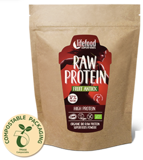 Raw Protein – Fruit Antiox Pulver  Roh 450 g / Natürlicher Proteinshake für Sportler