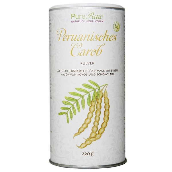 Pure Raw Peruanisches Carob weiß, Bio - Vollmilchgeschmack , 220g