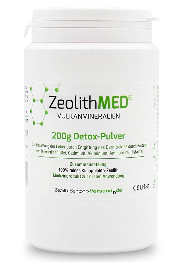 Zeolith MED Detox-Pulver Basic 200g Schwermetall-Ausleiter - Entgiftung Leber & Darm