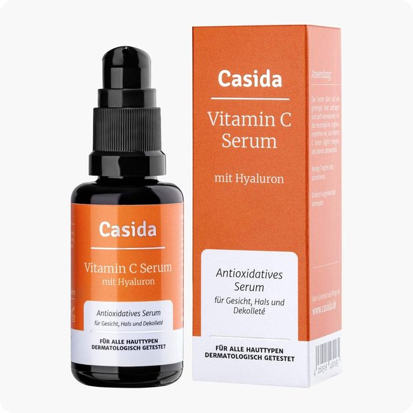 Vitamin C Serum mit Hyaluron für eine strahlende Haut von Casida