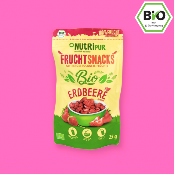 Trockenfrucht-Gefriergetrocknete Erdbeere  BIO von Nutripur 70g